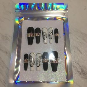 Black Butterfly Press On Nails